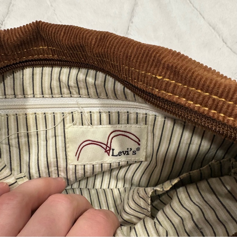 Levi's Vintage 90s Crossbody/Satchel Hobo Small Bag Corduroy Brown Corduroy Y2k - Picture 5 of 7
